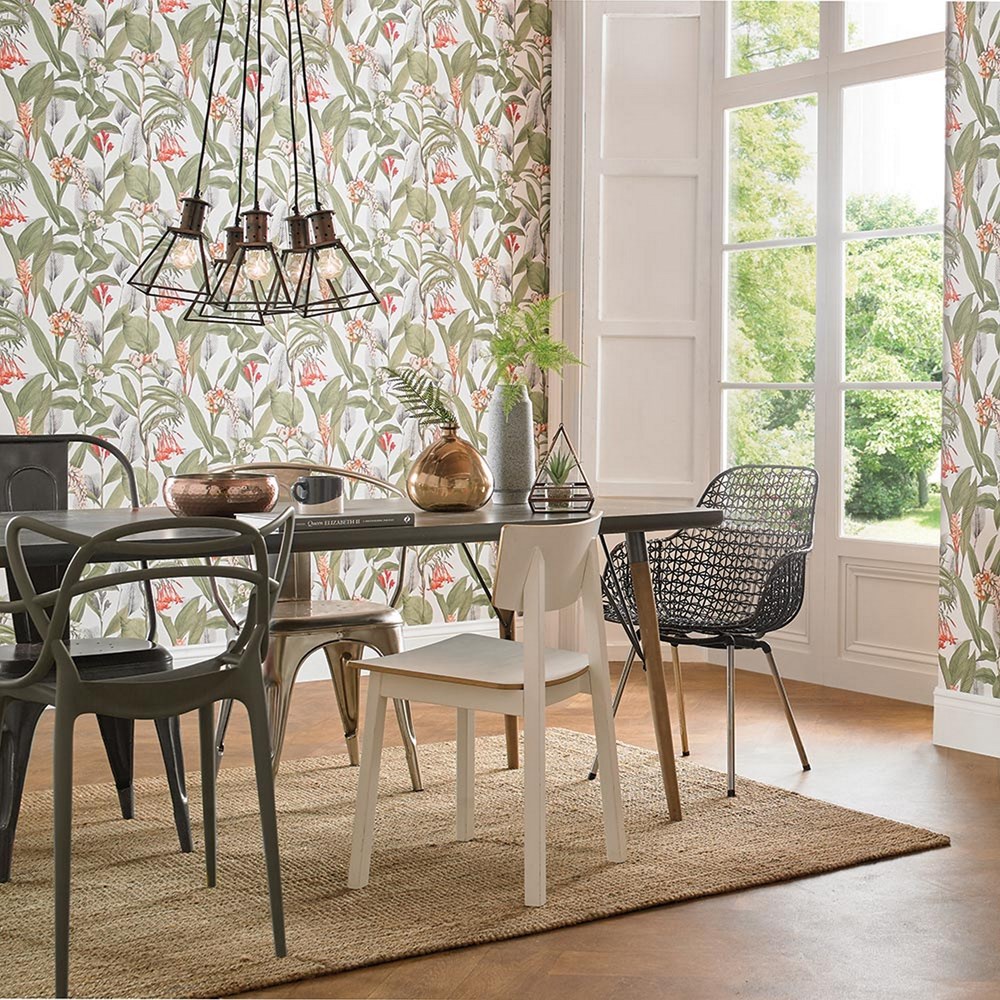 Botanical Wallpaper 103797 by Graham & Brown in Powder White